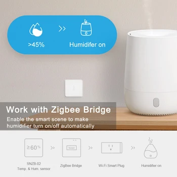 SONOFF SNZB 02 Zigbee Temperatur og Befugte Sensor, Arbejde med SONOFF Zigbee Bro Hub Gateway, eWeLink App Smart Home