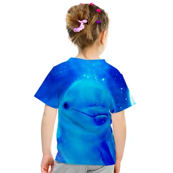 Fisk børn Tshirt 3d-Print-T-Shirt Sjove Havet, Delfiner Sprang T-Shirts Hip Hop Drenge piger-T-shirt Tiger, Løve, Tiger Casual Toppe