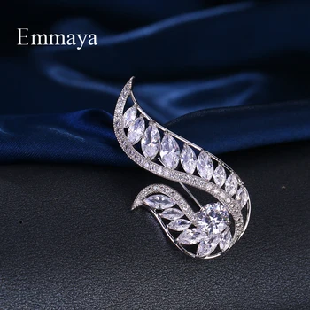 Emmaya Elegant Høj Kvalitet Hvid Guld Dyr Form Smykker AAA Cubic Zircon Broche Pin-kode for Kvinder Ædel Gave