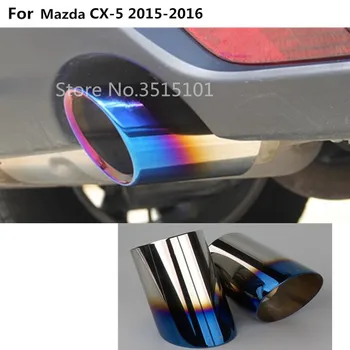 Bil dækning, lyddæmper uden ende rør dedikere rustfri udstødning spids hale outlet 2stk For Mazda CX-5 CX5 2013 2016