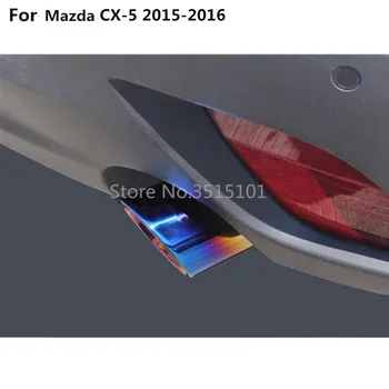 Bil dækning, lyddæmper uden ende rør dedikere rustfri udstødning spids hale outlet 2stk For Mazda CX-5 CX5 2013 2016