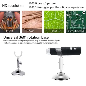 1080P WIFI Digital 1000x Mikroskop, Lup Kamera for Android, ios, iPhone, iPad 2018