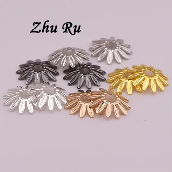 20pcs ZHU RU 11mm smykker indstilling tilbehør Solsikke beholder blade blade charms vedhæng skuffe charms DIY Håndlavet