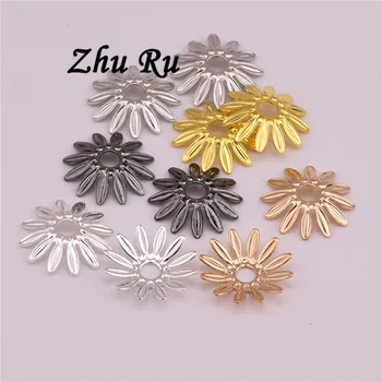 20pcs ZHU RU 11mm smykker indstilling tilbehør Solsikke beholder blade blade charms vedhæng skuffe charms DIY Håndlavet