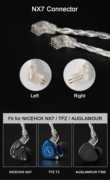 NiceHCK C16-1 16 Kerne Sølv Forgyldt Kabel 3.5/2.5/4.4 mm-Stik MMCX/2Pin/QDC/NX7 For CCAKZ ZSX C12 TRNV90 TFZ QDC DB3 NX7 PRO BL03