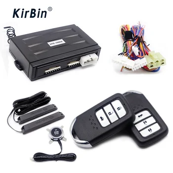 Kirbin PKE Bil Alarm System,Start Stop Engine-Knappen,Nøglefri Indrejse System,Auto centrallås System,Alarm Med Autostart