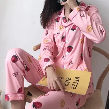 2020 Efteråret Kvinders Pyjamas Sæt med Blomster Print Mode Luksus Kvindelige Faux Silke To Stykker Shirts + Bukser Nighties Nattøj