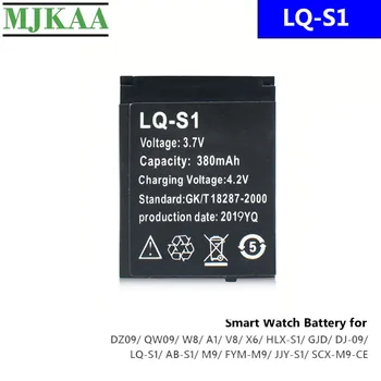 MJKAA 6/10STK lq s1 3,7 V 380mAh Genopladeligt Li-ion Polymer Batteri, Smart Ur Batteri til DZ09 W8