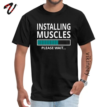 Installation Af Muskler Vent T-Shirt Download Computer Ingeniør Mænd Tshirt Crewneck Ren Bomuld Trænings-Og Stramme T-Shirt I Overstørrelse