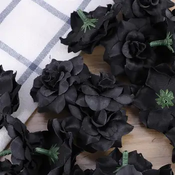 50stk Kunstige Blomster, Silke Steg blomsterhoveder Falske Blomster i Hat, Tøj Album Forskønnelse Bryllup Dekoration