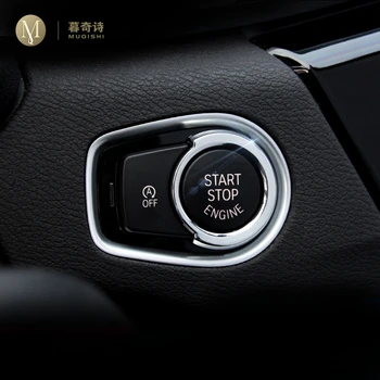 For BMW F30 F31 F33 F34 F36 F48 G30 G31 G01 G05 interiør One-klik på start-knappen Dekorative cirkel Sæt Tilbehør i rustfrit st