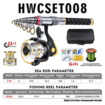Fiskeri Kit - Fiskestang + Hjul + Fiskeri Taske +Agn Tilbehør Max Bærbare I Høj Kvalitet, Praktisk Og Holdbar