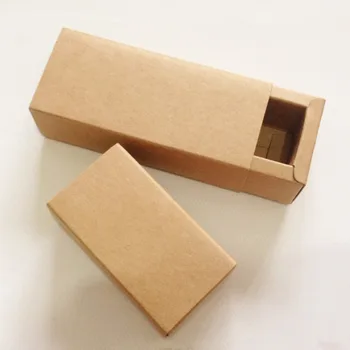20pcs Kraftpapir Brun Rektangel Skuffe gaveæsker/Matchbox bryllupsfest Slik Kasser Håndlavet Læift Pakning Skuffe Box