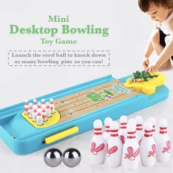 Mini Desktop Bowling Sæt Legetøj til Drenge Børn Interessant Indendørs Tegnefilm Tabel Spil Kit Udviklingsmæssige Sport for Børn