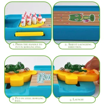 Mini Desktop Bowling Sæt Legetøj til Drenge Børn Interessant Indendørs Tegnefilm Tabel Spil Kit Udviklingsmæssige Sport for Børn