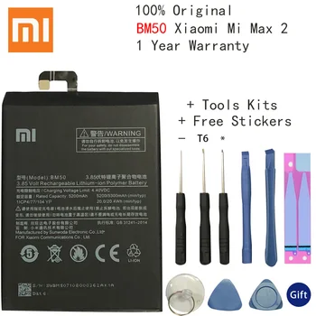 Xiao Mi Oprindelige Telefonens Batteri BM50 for Xiaomi Mi Max 2 5200mAh Udskiftning af Batterier Retail Package Gratis Værktøjer