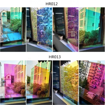 HOHOFILM 1.37x6m Rainbow Window Film Dichroic selvklæbende dichroic iriserende vinyl film pet dekorative film Cosplay DIY