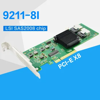 Intern SATA/SAS LSI 9211-8i LSI00194 8port 6Gb/s PCI-Express 2.0 RAID-Controller-Kort, SAS-HBA SAS Kabel medfølger ikke
