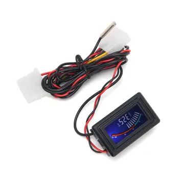 Digital LCD-Termometer Temperatur Måleren Måler Molex Panel Mount C/F PC MOD