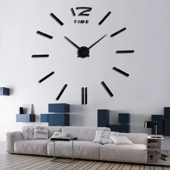2021 Nye 3D-Akryl Væg Ur i Stor Størrelse DIY Spejl Mærkat Kvarts Ur Stue Home Decor Duvar Saati Reloj vægur