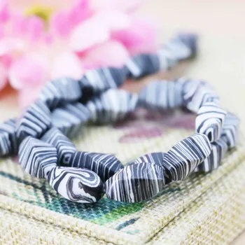7*15mm Sort Warp Zebra Tyrkiet løs DIY perler Kvinder Smykker håndværk, der gør design 15inch Piger Gaver sten Til Halskæde og Armbånd