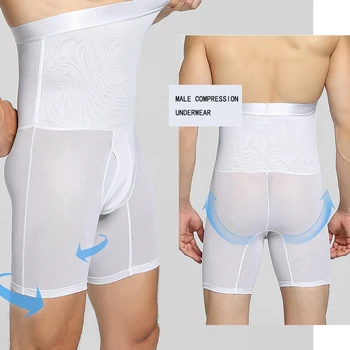 Mandlige Komprimering Underwear Trusser til Mænd Låret Tummy Tucker Kontrol Shapewear For Mænd med Høj Talje Slank Kontrol Trusser Organ Shaperen