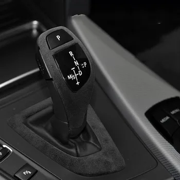 Alcantara Ruskind Bil indpakning ABS Gear Shift Knappen Dække Bil Stickers og klistermærker Til BMW F30 F34 F20 F21 F07 F10 F15 F16 F25 F26