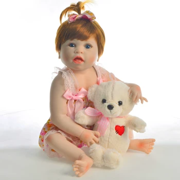 22 Tommer Reborn Baby Doll Genfødt Hele Silikone Krop Nyfødte Pige Legetøj Børn Overraskelse Realistisk Venner Mode Gave Pop Salg