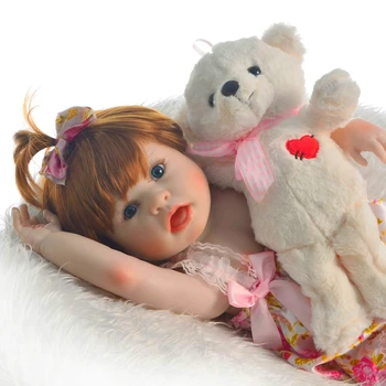 22 Tommer Reborn Baby Doll Genfødt Hele Silikone Krop Nyfødte Pige Legetøj Børn Overraskelse Realistisk Venner Mode Gave Pop Salg