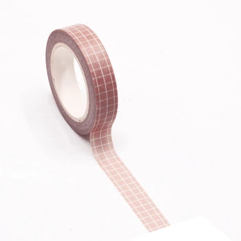 10stk/meget Dekorativt Lys Pink Grid Japansk Washi Bånd Papir DIY Scrapbooking Planner Selvklæbende Tape Kawaii Papirvarer