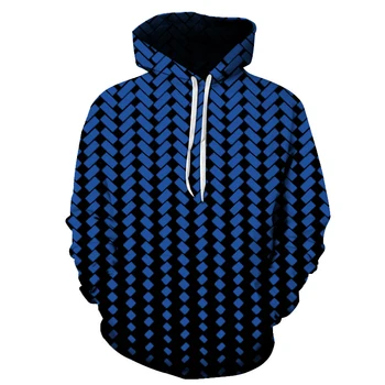 Sjov personlighed 3D printet mænds hooded sweatshirt med hul mønster i efteråret og vinteren, farverige mode hoodie pullover hoodie