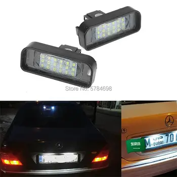 Licens Lys Til Mercedes Benz W220 DC 12V 18 SMD-3528 Bil Nummer LED Lampe For Benz-W220 99-05 Bil Nummerplade Lys