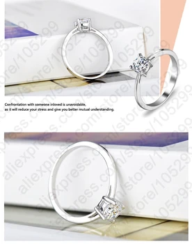 Kæmpe Salg Enkle Design 925 Sterling Sølv Kvinder Ringe Klassiske Bryllup Engagement Tilbehør med Klare Cubic Zircon Sten