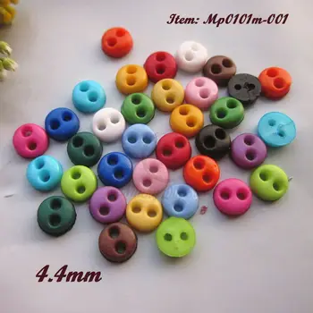 Mini knapper 250pcs 4mm lille dukke knapper blandet / 1 farve scrapbog crafting dukker dekorative tilbehør engros