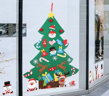 Nye 20pcs/masse DIY Følte juletræ nytår Gaver Børn Legetøj Kunstig Træ Væggen Hænge Pynt julepynt