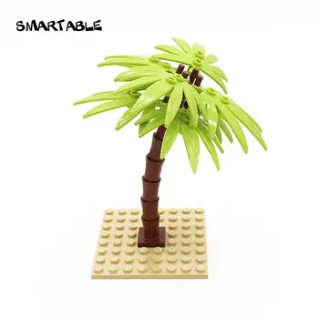 Smartable Stranden Tropiske Palme byggesten MOC Dele Mursten Legetøj Til Børn Kompatibel Store Brand 6135+2563+2566 4stk/masse