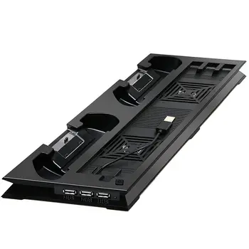 OSTENT Køligere Fan Cooler USB-Hub Controller Oplader Station Lodret Stå for Sony PS4 Slim Konsol