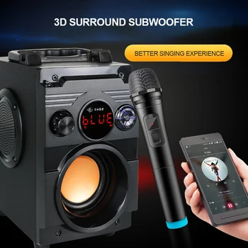 20W Stor Magt Bluetooth Højttaler Bærbart Trådløst Kolonne 3D Stereo Subwoofer Bas Part Højttalere Sound Box Understøtter FM-Radio, AUX -