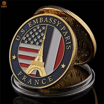 Frankrig, Paris Tower USA Department Of State Ambassade Udfordring Polet fransk Emalje Flag Broche Badge Pin-Sæt Gave