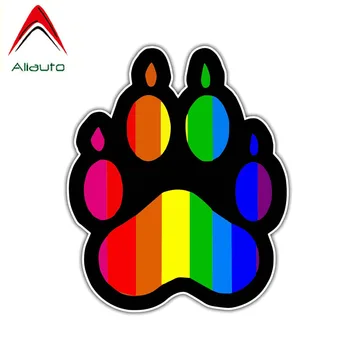 Aliauto Kreative Bil Mærkat Gay Pride Rainbow Paw Tilbehør Reflekterende PVC Decal for Motorcykel Honda Volkswagen, VW,13cm*10cm