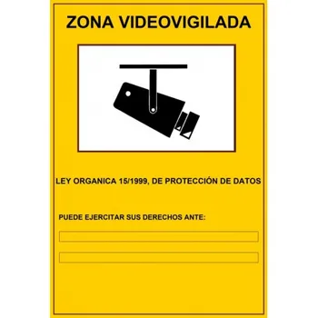 Pakke 6 afskrækkende vinyl video overvågning zone CCTV LOPD alarm tilsluttet video-overvågning 24 timer i døgnet, selvklæbende klistermærker,