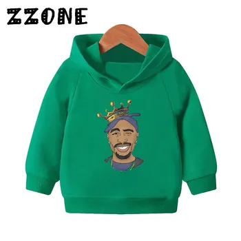 Børn Tupac 2pac Print Hætteklædte Hættetrøjer Børn Hip Hop Sweatshirts Baby Pullover Bomuld Toppe Efteråret Piger, Drenge Tøj,KMT287