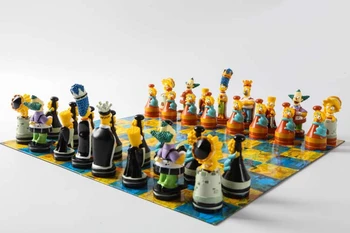 Skak Sæt Simpson Homer Bart dukke Skak Legende Farve Puslespil Spil Chessman-Rejser Hjem tegneseriefigur Børn Skak Sæt