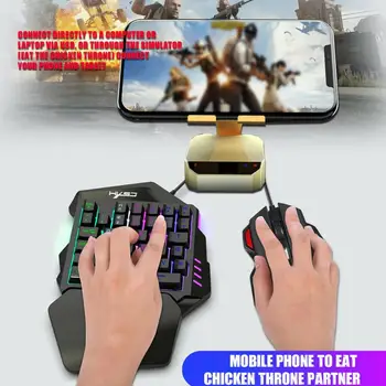 Komplet Sæt Mus og Tastatur Kombinationer Gaming Mekanisk Mini-Baggrundsbelyst Én-Hånds-Flerfarvet Kabel Spil Tastaturer Til PC-Gamer Pubg