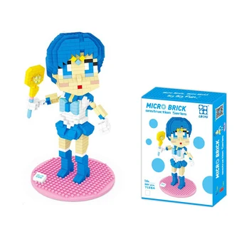 600pcs+ Sailor Moon Anime Diamant byggesten Chiba Mamoru Kino Makoto Hino Rei Figur Model Blok Legetøj Med Mirco Mursten