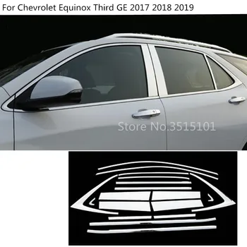Bil Styling Krop Glas Vindue Pynt Søjle Midterste Kolonne Strip Trim Moulding For Chevrolet Equinox Tredje GE 2017 2018 2019