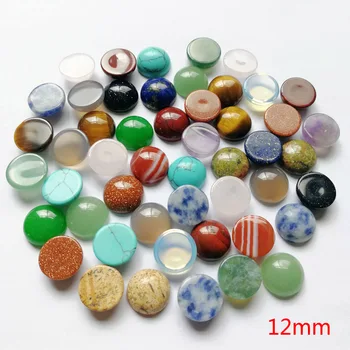 Engros blandet naturlige runde sten perler charme 8mm CAB CABOCHON til smykker Tilbehør 50stk/lot 4 6 10 12 20mm gratis fragt