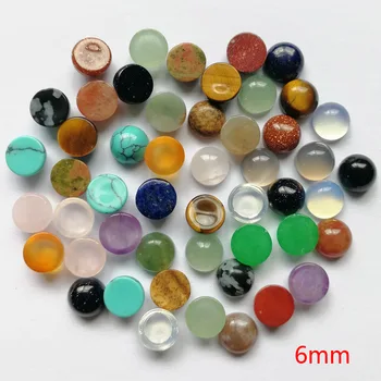 Engros blandet naturlige runde sten perler charme 8mm CAB CABOCHON til smykker Tilbehør 50stk/lot 4 6 10 12 20mm gratis fragt