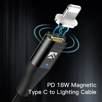 FLOVEME 18W PD 3.0 Type C Til Belysning Kabel-Magnetisk Oplader Til iPhone 7 8 X 11 USB-C Data Kabel Til Apple Ledning, Hurtig Opladning