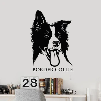 Border Collie Wall Sticker Hyrde Vinyl Decal Familie Pet Home Decor Dog Kæledyr Dyr Klistermærker Soveværelse Stue Vægmaleri